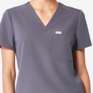 FIGS Small Catarina Scrub Top - Charcoal